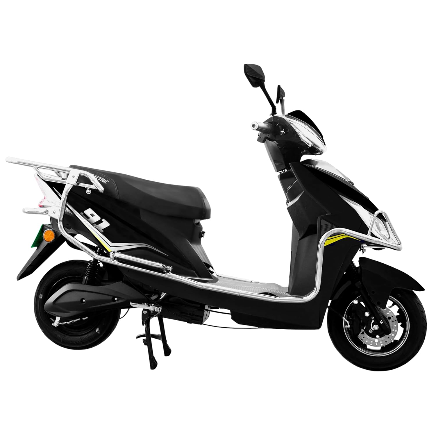 91Electric RX1 Low-Speed Electric Scooter with 72V 32.9Ah Lead Acid Battery & Charger | Powerful BLDC Motor | 60-70km Range, LED Display & Tubeless Tires | Non RTO, No License, Remote Key | Black