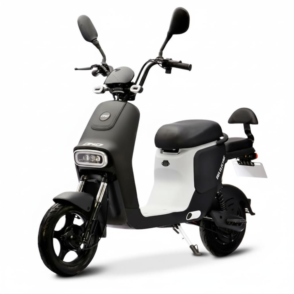 EOX OKO Electric Scooter for Adults | 48V Removable Lithium Battery | Up to 60 km Long-Range Ride | Lightweight Non-RTO E-Scooter in Black & Grey