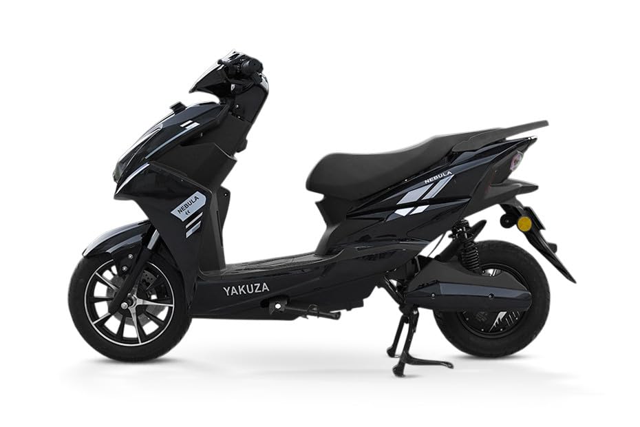 Electric Scooter with 12 Inch Tubeless Wheels – Stylish, Eco-Friendly, Low Maintenance, Comfortable Ride for Daily Use (multicolours) (Black)