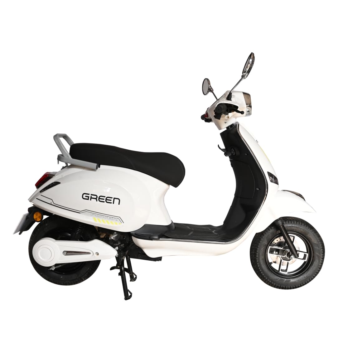 Green Falco Low Speed Electric Scooter Non RTO 80 KM Range with Portable Charger (White)