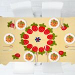 House of AWWRAT Handicraft Applique Work Table Cloth 4 Seater | Center Table Cover | Dinning Table | 100% Cotton