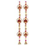 Prapti Handicrafts Handmade Traditional Lotus Wall and Door Hanging for Home Decor | Diwali Decor | Wedding and All Festival Decoration | Decorative Pooja Room (38 Inches Height - Pack of 2) (style 2)