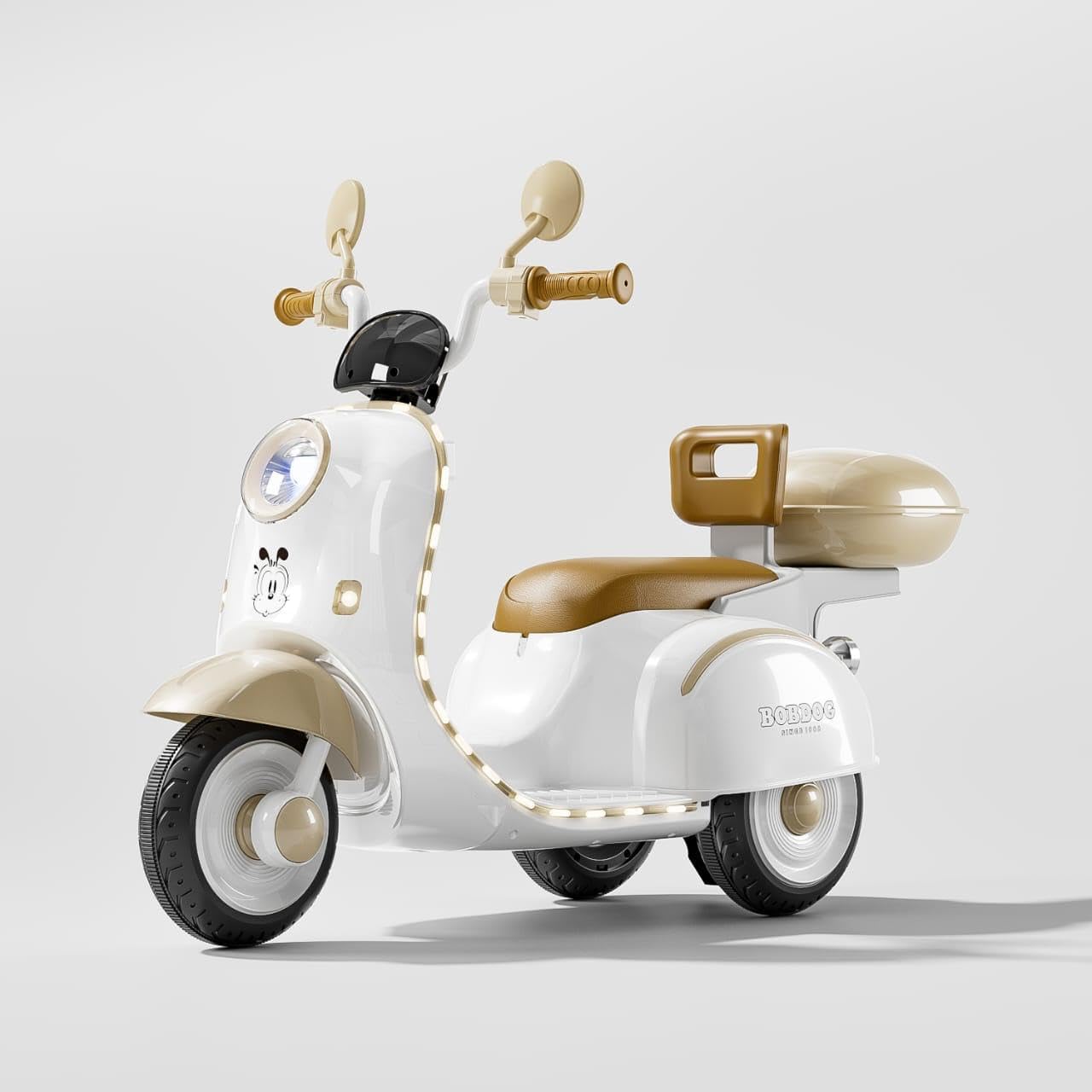 Vespa 12V Battery Operated Ride-On Scooter for Kids | Electric Scooter with Foot Accelerator, Music & Lights | 1-6 Years Old Boys & Girls | Safe & Fun Ride-On Toy