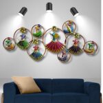 Anshika International 9 Musicians Doll Circle with LED Light Metal Wall Art Wall Sculpture/Wall Hanging Home Decoration Perfect for Living Room/Hotel/Bedroom/Drawing Room (Size 58x25 Inch)