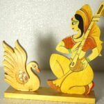 Bankura Traditional Art Center Sarasati wooden handicrafts MIRA BAI Showpiece item Table Decoration and Wall Mounted Home Decor, Gifts and toy for Kids product 17 cm high, clear,1 in box