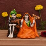 Collectible India Rajasthani Handicrafts Couple Showpieces for Home Decor Living Room- Love Couple Statue Show Piece Idol for Wedding Anniversary/Birthday/Girlfriend Boyfriend Gifts