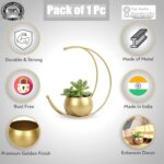 Metal Design Vase Table Decoration Flower Vase Gold Powder Coated (26x26) CM Flower Pot for Home Decoration Pack of 1pc