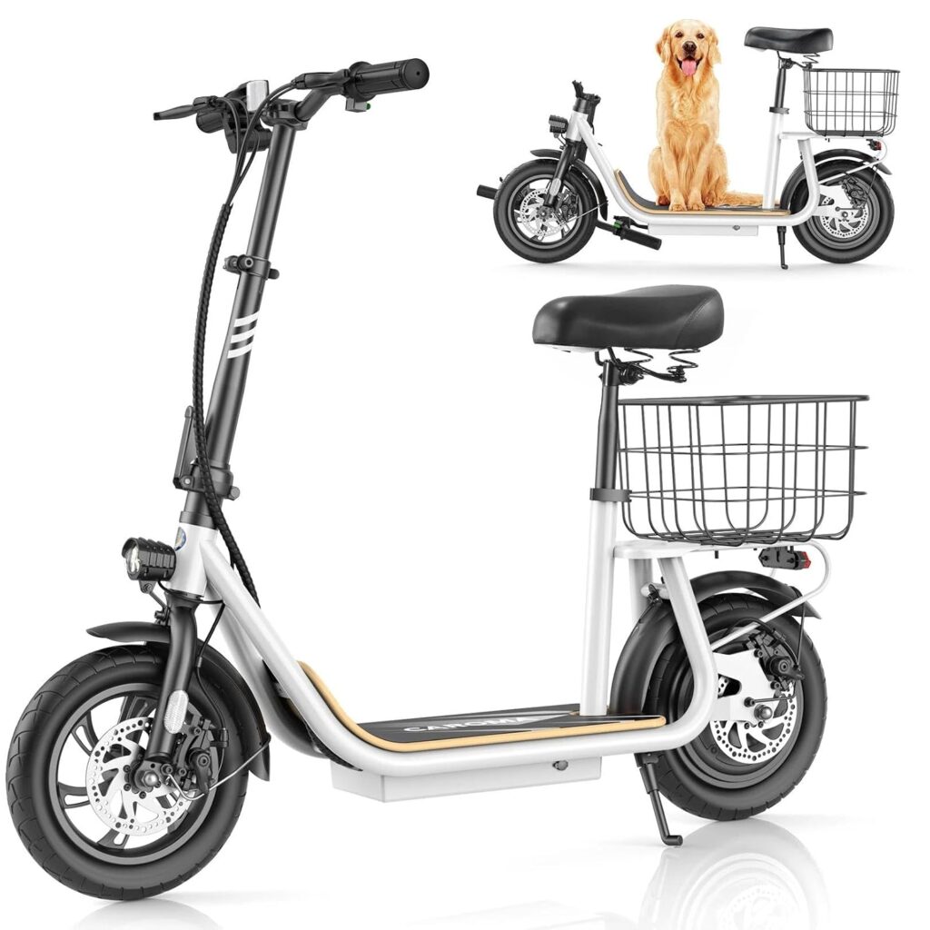 Powerful 350W Electric Scooter: 30-Mile Range Foldable Design Detachable Basket - Ideal for Adults & Teens