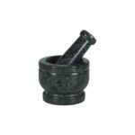 Rajasthan Art Green Mortar & Pestle Set Or Ohkli Musal Kharal Idi Kallu Khal Khalbatta Spice Grinder-Std-4 Inch - Marble