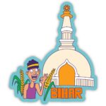 SKYWALK Bihar Fridge Magnet - India Souvenir Wooden MDF Multicolor, Handcrafted, Home Decor, Travel Gift, Bihar Tourism PBS-M-450