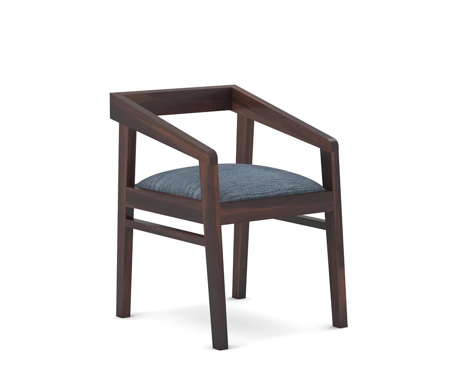 Solid Sheesham Wood Arm Chair Set of 1 for Living Room | Armchair for Outdoor & Balcony | One Seater Sofa Chair | Dining Chair | Rosewood, Walnut Finish