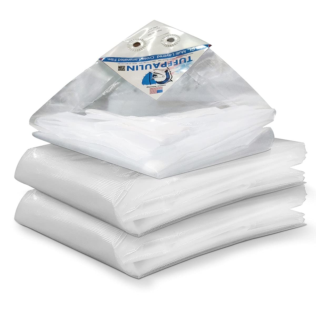 TUFFPAULIN Plastic 36FtX30Ft 120 Gsm Transparent Tarpaulin Tirpal Tadpatri Tharpai Thadika,Extra Strong,Reinforced Eyelets,Uv Resistant,100% Waterproof Virgin,6 Layer Mlcl 3D Rib Technology-1 No.
