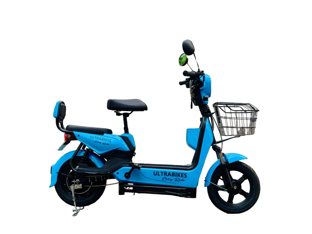 Ultrabikes City Ride Moped | 550 watt Motor | 48V 18Ah Lithium Ion Battery | NO DL Required | 40 Top Speed | Digital Display | 2 Year Warranty | 70 km in Single Charge I 3 Speed Modes (Blue)