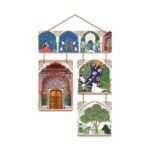 Artvibes Mughal Pichwai Art Decorative Wall Art MDF Wooden Wall Hanger for Living Room | Wall Sculpture | Signs | Handcrafted Art | Modern Decor Artwork | Wall Art Print | Unique Gift Items (WH_6542N)
