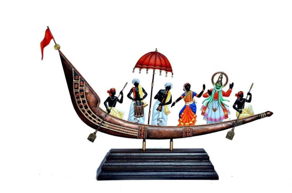 MAULI Handicraft Kathakali Ship Metal Wall Decor/Wall Sculpture/Wall Hanging for Home Decoration Perfect for Living Room/Bedroom/Drawing Room/Hotel/Restaurant (Size 25X12 Inch) (Table TOP)