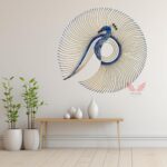 Nualish® Metal Peacock Wall Art – Premium Handcrafted Metal Decor – Large 3D Design for Elegant Interiors (Blue)