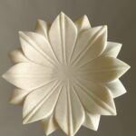 Rajasthan Art White Marble Stone Lotus Floral Bowl - 6 Inch, 1 Pc, White