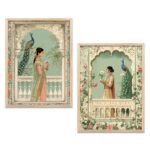 kotart - Wall Art Madhubani Paintings for Living Room Pichwai Art Painting for Wall Decoration Wall Poster With frames Wall Paintings For Home Decoration Indian Wall Art Home Decor Frames set of 2 (Art 2, 10x13 inch, Framed)