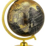 8 Inch Decorative Antique World Globe with Metal Stand – Vintage Desk Globe for Office & Study