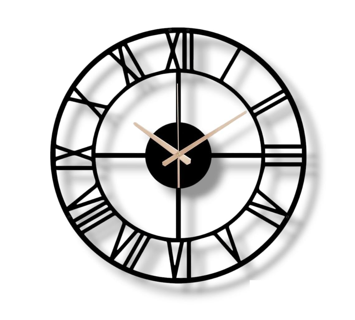 Arabs Metal Wall Clock for Living Room Stylish Latest Modern | Unique Analog Wall Clock for Drawing Room, Bedroom, Hall, Kitchen Modern Wall Watch for Office Room Décor
