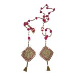 Elegant Golden Pink Wall/Door Hanging String Toran- Bandhanwar latkan Multicolour - Set of 2 pcs,(1 Pair)