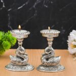 Handicraft Duck Pair T Light Holder Set of 2, Candle T Light Holder