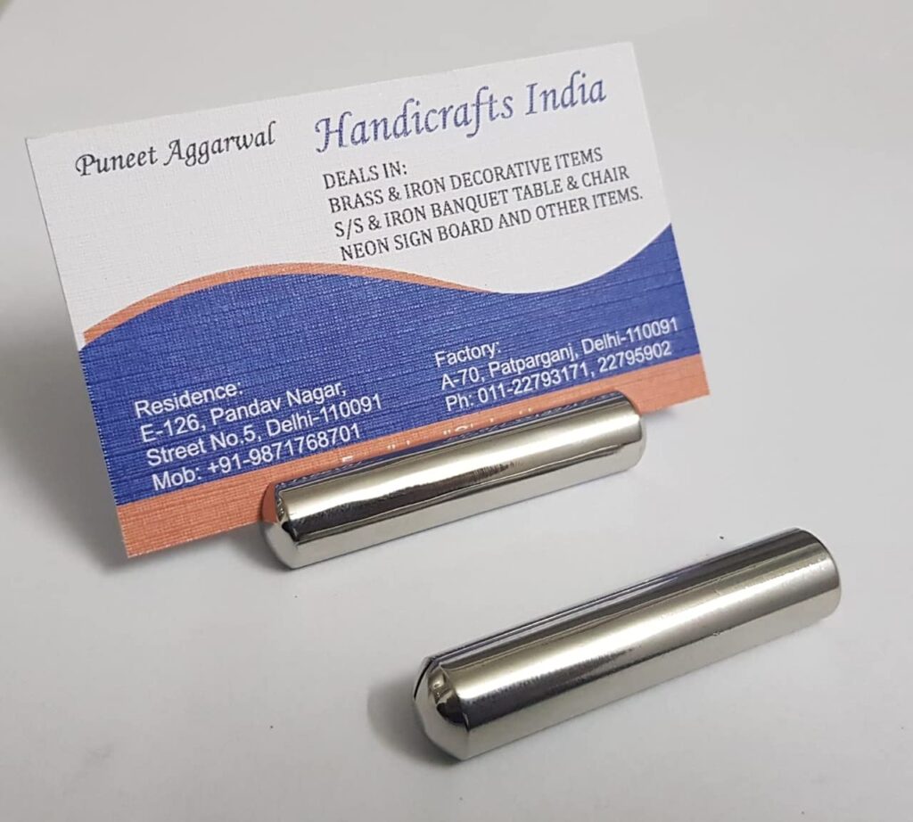 Handicrafts India Stainless Steel Name tag Holder Buffet Tag Holder/Menu Holder/Price Tag Holder/Name Card Holder (I Piece only)