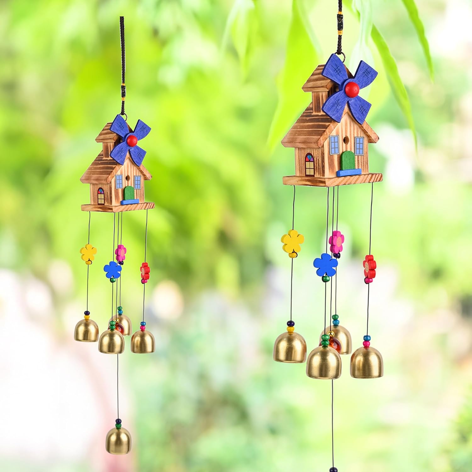 Hindcraft Wind Chimes for Home & Balcony Decor, Metal Hanging Outdoor Garden Terrace, Feng Shui Positive Energy Good Luck & Vastu, Decorative Musical Gift for Patio, Living Room & Office