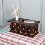 Jangid Handicraft Wooden Bangle Storage for Women | Traditional Royal Rajasthan Design Jewelry Organizer | Multi-Purpose Bangles Holder, Vanity Box and Decorative Storage Trunk for Accessories (Brown)