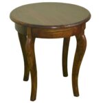 RAJ HANDICRAFT Solid Wood Round Shape Side Table for Living Room | Sofa Side Table | Colour (Walnut)