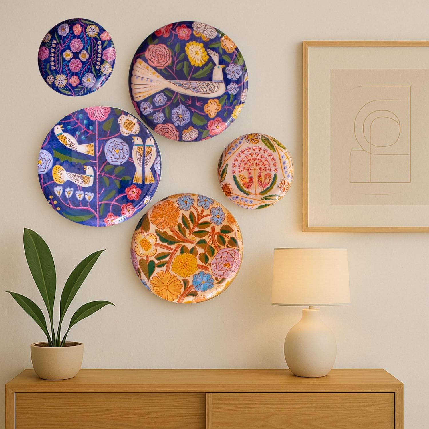 RITUALISTIC Kashmiri Wall Plates for Home Decoration | Wall Decor items for living room | Metal Wall décor | Gift items | Wall art | Wall showpiece | Home Décor Gift Items | Set of 5 plates