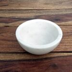 Rajasthan Art Marble Handmade Household Multi-Utility Serving Bowl (Medium Size 4 Inch Onex White)