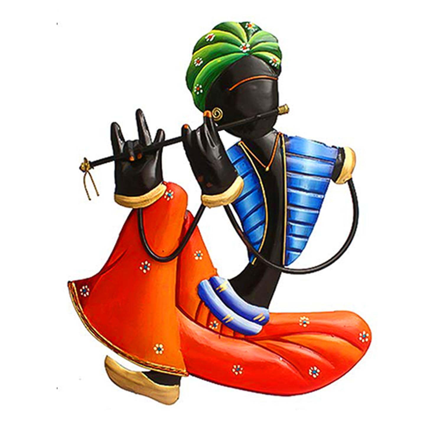 UNKAR EXPORTS INDIA | Rajasthani | Flute Playing Man Musicians Indian | Metal Art | Metal Sculpture| Home Warmimg Gift| Indian Handicrafts | Craftsman | Décor | and Office | For Room Decor