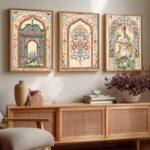kotart Madhubani Art Wall Painting Traditional Home Decoration With Frame For Living Room Bed Room Hotel Wall Decor Digital Reprint Engineered Wood Set of 3 (10 X 13 inch)