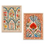 kotart - Traditional Indian Wall Art Madhubani Paintings for Living Room Framed Wall Painting for Home Room Bedroom Office Wall Décor Pichwai Art Painting for Wall Decoration Wall Poster With frames Wall Paintings For Home Decoration Indian Wall Art Home Decor Frames set of 2 (Art 9, (10x13 inch), Framed)