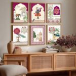 kotart Traditional Indian Wall Art Madhubani Paintings for Living Room|Pichwai Art Painting for Wall Decoration|Framed Wall Painting for Home Room Bedroom Office Wall Décor|set of 6 (A, 10x13 inch)