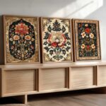 kotart Traditional Wall Art Painting With Frame | Madhubani Paintings Home Decoration For Living Room Bed Room Hotel Wall Decor Digital Reprint Set of 3 (13X17 inch)