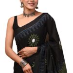 Crafts Moda Cotton Saree for Women with Unstitched Blouse Piece, Lightweight mulmul sari