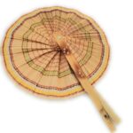 Handmade Woven Bamboo Hand Fan 2 Pcs Set, Multicolor