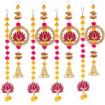Prapti Handicrafts Handmade Traditional Lotus Wall and Door Hanging for Home | Diwali Decor | Wedding and All Festival Decoration | Decorative Items for Pooja Room Mandir Pack of 8