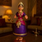 Tanjore Dancing Doll Showpiece for Home Decor -28 Cm (11 Inch) (Purple & Pink)