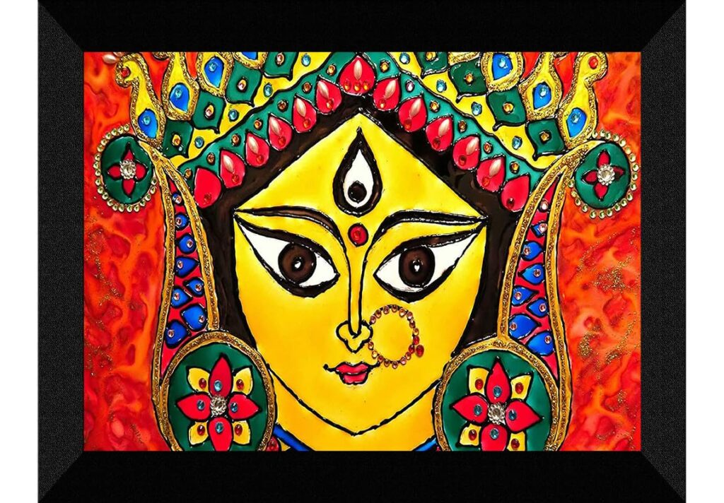 SAF paintings Madhubani Traditional Black frame painting for Wall Decoration SA-SANFK33349A