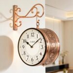 CRAFTEL Double Sided Station Wall Clock Electroplated Rose Gold | Both Side English Dial Aluminum | Gift for Home Bedroom Office | Dial 8 Inch - Rose Gold - 365 Days Warranty |