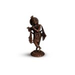 Copper Idols India Round Base Krishna Idol 50gm | Pure Copper Statue | Bal Gopal Idol for Puja | Handmade Murti | Spiritual Gift | Vastu Decor | Indian Handicraft | Divine Energy