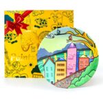 Decorative Wall Plate for Home Decoration | Ceramic Wall Art Plate | Wall Decor items for Living Room & Bedroom | Handmade Artwork A Lovely Town | Gift for house | 10 INCH