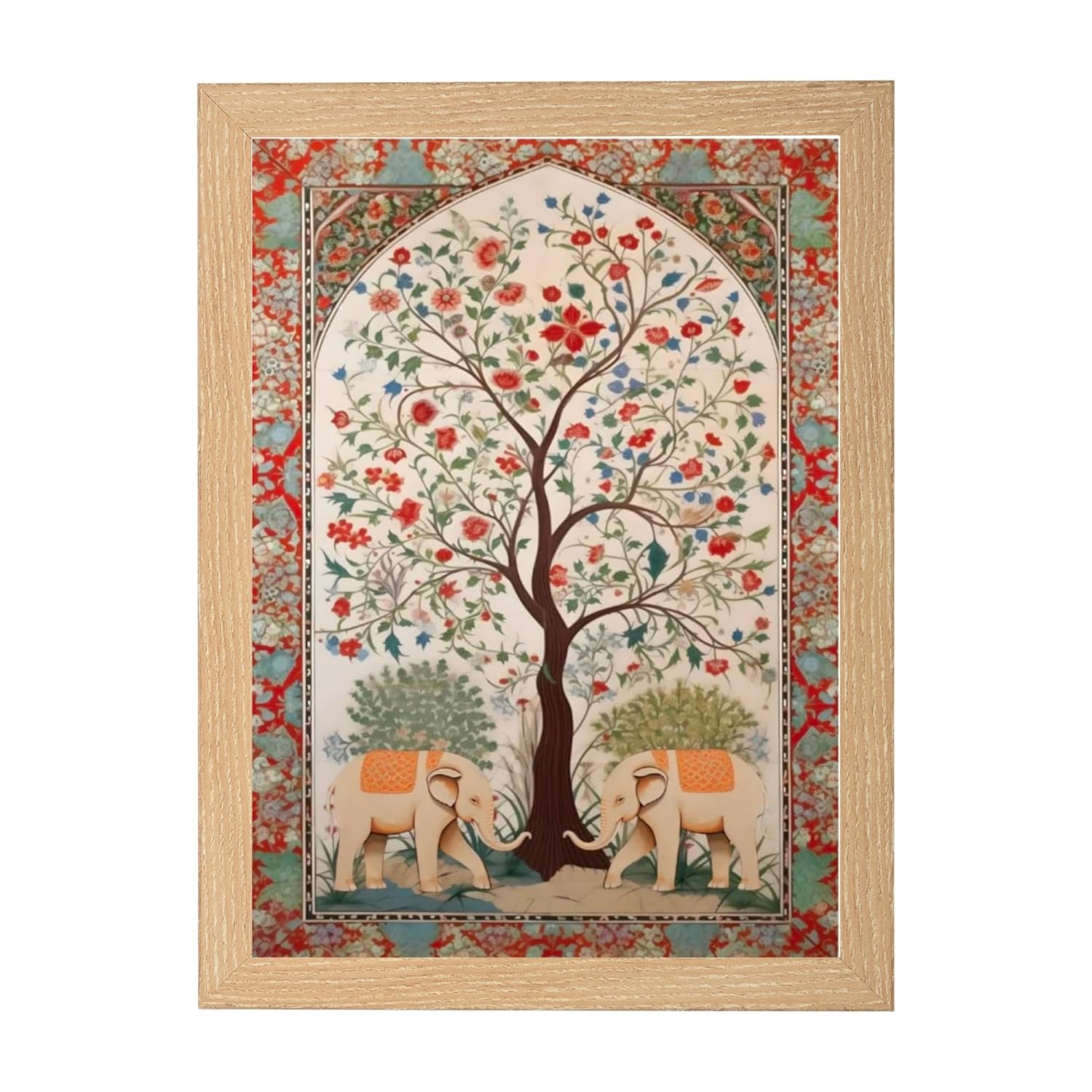 EasyGoods Traditional Madhubani Painting Wall Art for Home Decor | Handcrafted Mithila Art Painting for Living Room & Bedroom | Indian Folk Art Wall DecorPAI-MADHU-163