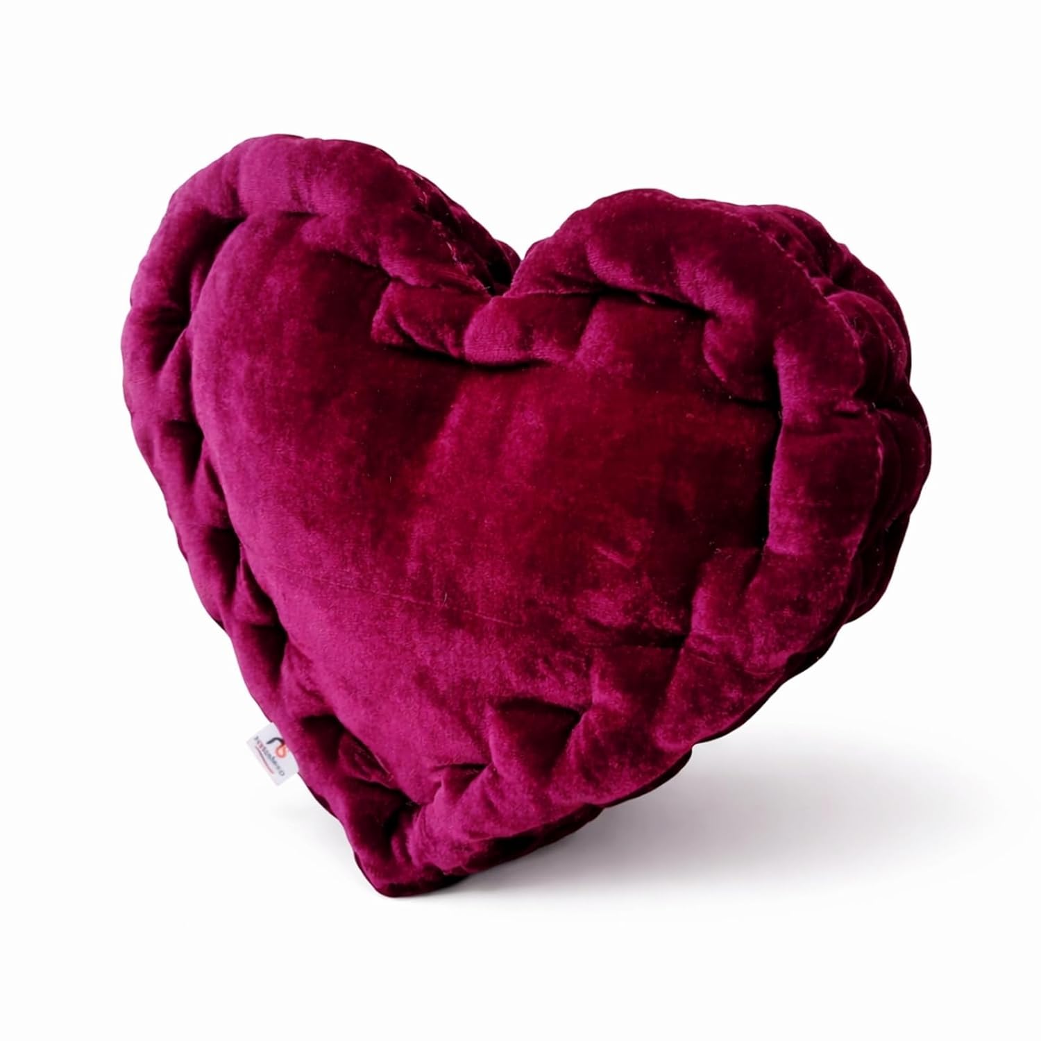 Heart Shape Pillow Soft Red Velvet Heart Cushion for Sofa Bed Bedroom Plush Heart Shaped Pillow Romantic Valentine Gift for Girlfriend Boyfriend Wife Husband 12 x 12 Inch (Wine)