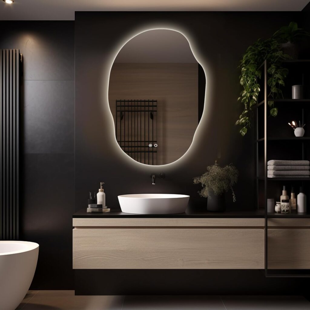 Quality Glass LED Bathroom Rectangular Mirror with Light, Wall Mounted Mirror with Touch Sensor, 3 Light Modes Natural White, Cold Day, Warm White, Brightness Adjustable 18 x 24 Inches
