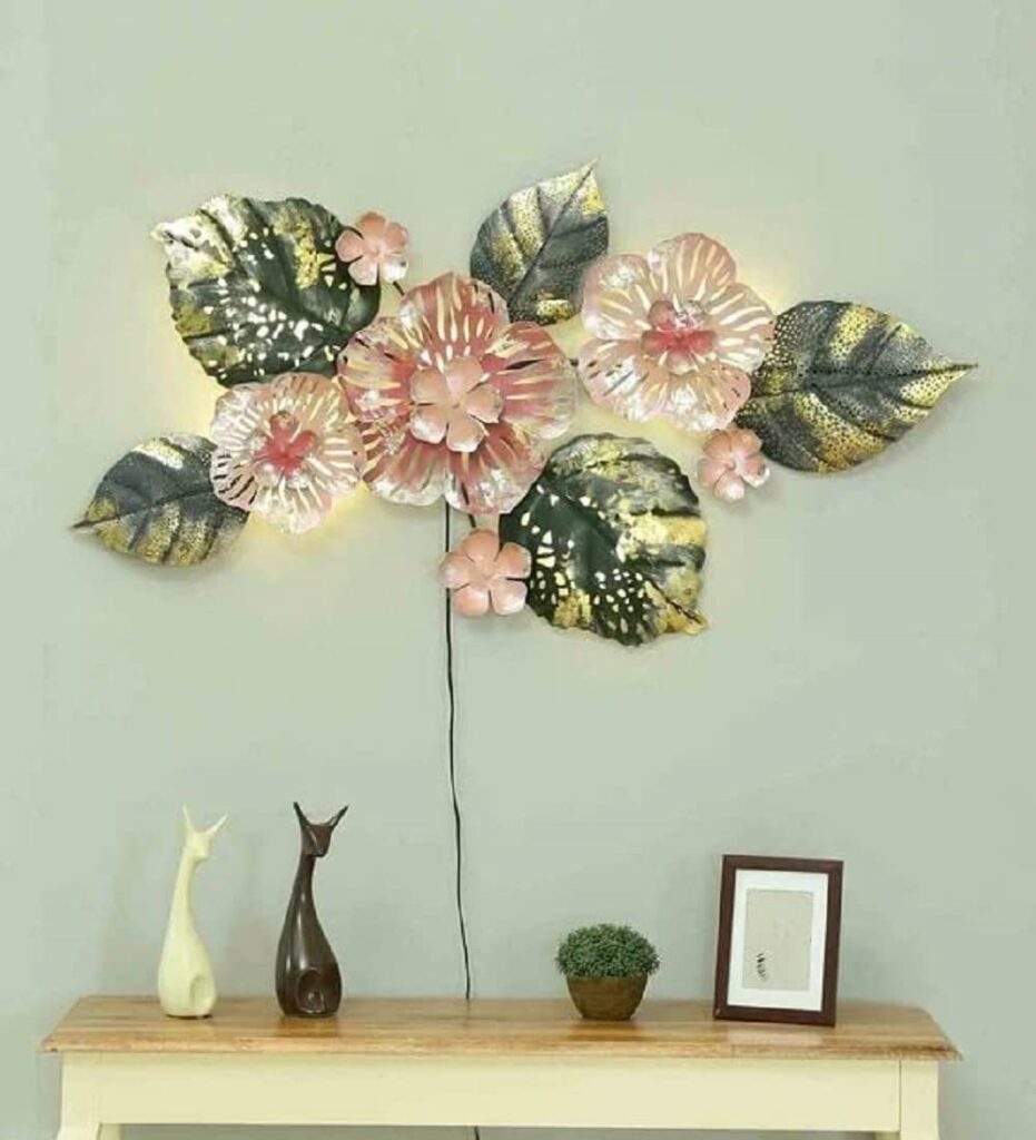 RHD PINK TORANDO DECOR Metal Abstract/Wall Sculptures/Wall Hanging/Wall Art Multicolor for Home Decoration/Living Room/Office/Cafe/Bedroom (46X2X18)
