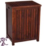 Raj Handicraft Solid Wood Laundry Cloth Basket Wooden Basket | Sheesham Wood Laundry Basket (Walnut)